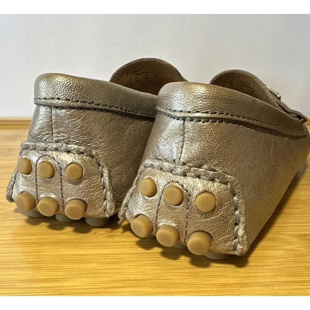 Coach Napoleon‎ Metallic Gold Jillian Leather Driving Loafers, Size 7B M